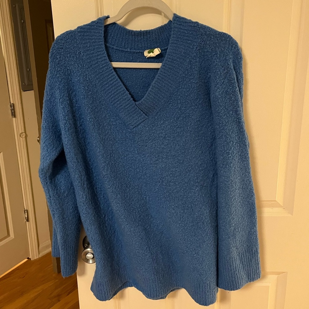 Anthropologie Blue V-Neck Sweater, Small